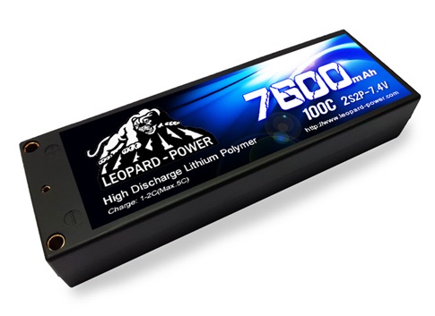 Leopard Power 7600mAh 100C 2S2P 7.4V LiPo battery
