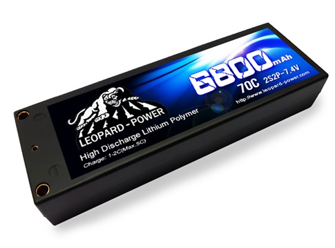 Leopard Power 6800mAh 70C 2S2P 7.4V LiPo battery